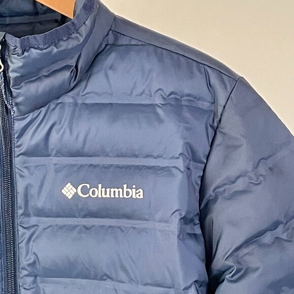 Men's Columbia Lake 22 Lightweight 650 Down Puffer Jacket, Navy Blue, Size S - Picture 4 of 9